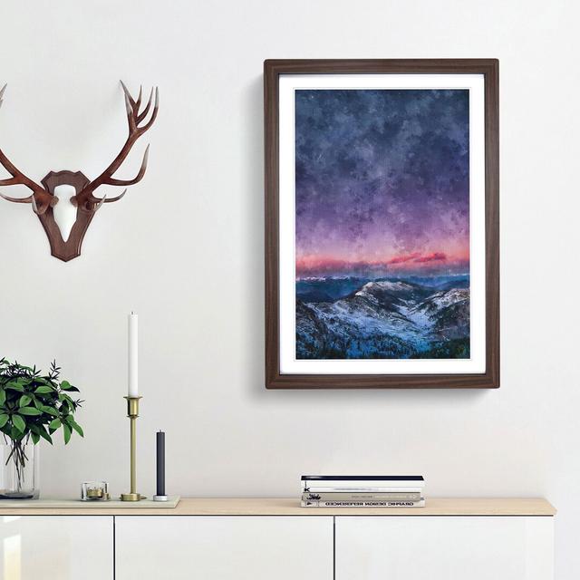 Mountain Peaks in the Dolomites Italy - Picture Frame Painting Print East Urban Home Size: 87cm H x 62cm W x 2cm D, Frame Option: Walnut Framed on Productcaster.