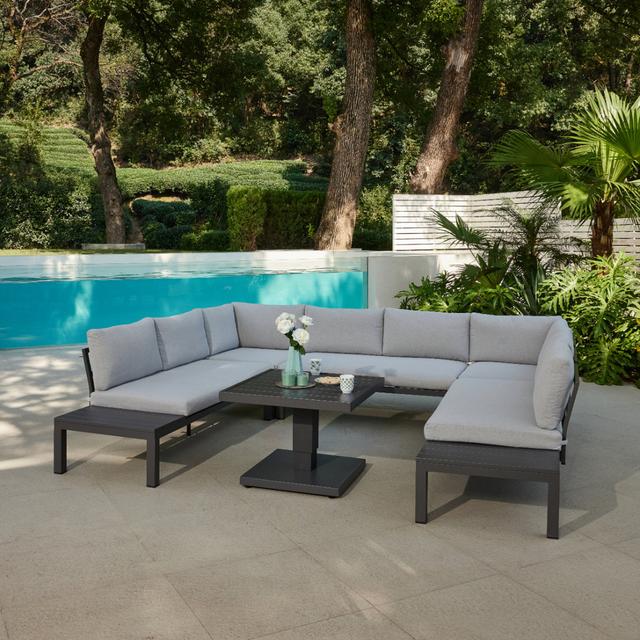 Almarosa 8 - Person Garden Lounge Set with Cushions Latitude Run on Productcaster.