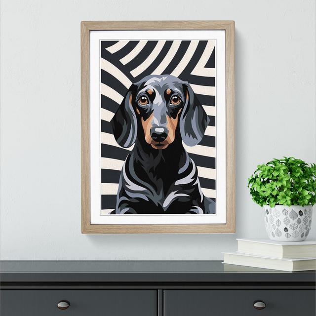 Dachshund Op Marlow Home Co. Format: Oak Framed, Size: 34cm H x 25cm W on Productcaster.