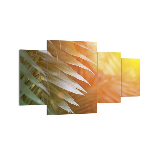 4-tlg. Leinwandbilder-Set Exotic Leaves Dawn Sansibar Home Größe: 90 cm H x 160 cm H x 1,8 cm T on Productcaster.