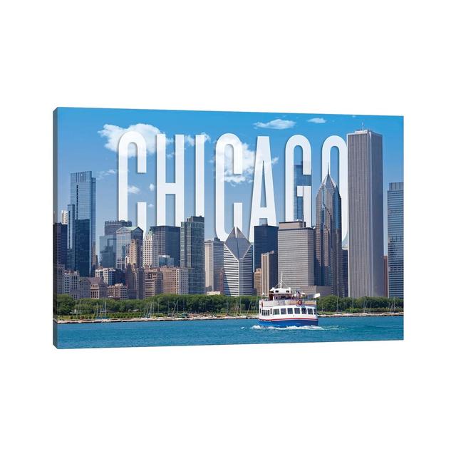 Skyline of Chicago by Melanie Viola - Wrapped Canvas Graphic Art Latitude Run Size: 20.32cm H x 30.48cm W x 1.91cm D on Productcaster.