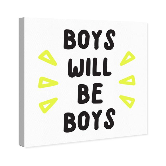 Boys Will Be Boys Art HoneyBee Nursery Size: 61cm H x 61cm W x 4cm D, Format: Wrapped Canvas on Productcaster.