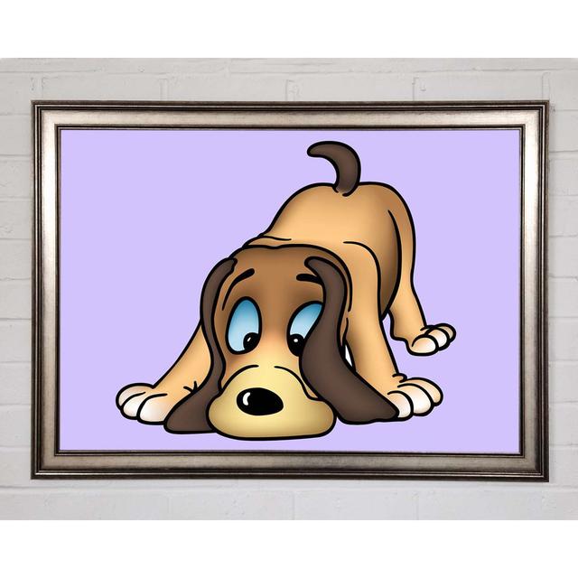 Dog Sniffing Lilac Framed Print - Picture Frame Graphic Art on Canvas Rosalind Wheeler Size: 59.7cm H x 84.1cm W x 1.5cm D, Format: Gunmetal Framed Pa on Productcaster.