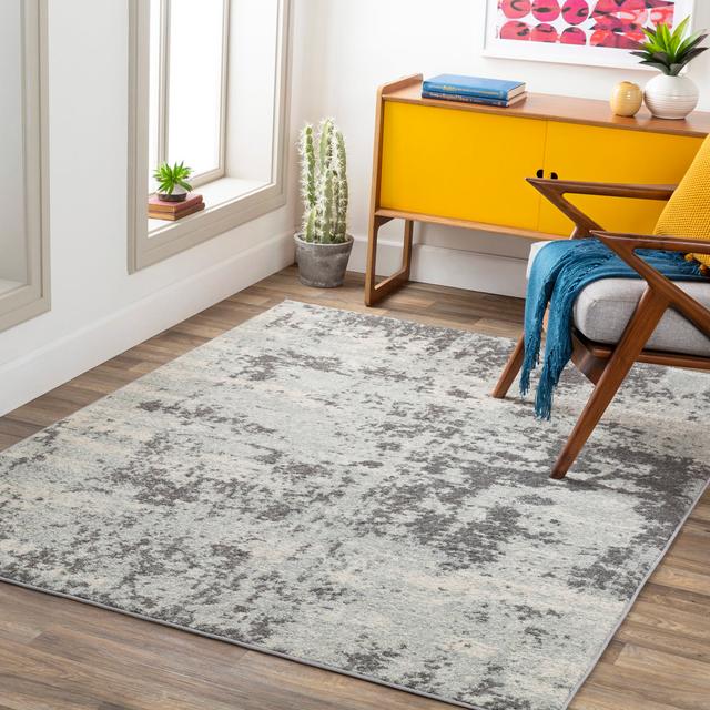 Modern Abstract Area Rug Grey/White_SUN2318 Borough Wharf Rug Size: Rectangle 200 x 275cm on Productcaster.