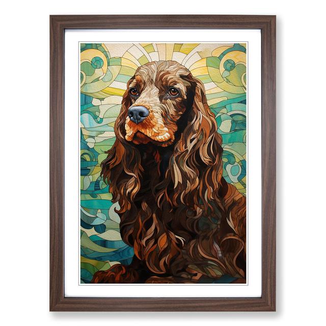 Cocker Spaniel Art Deco Marlow Home Co. Format: Walnut Framed, Size: 34cm H x 25cm W on Productcaster.