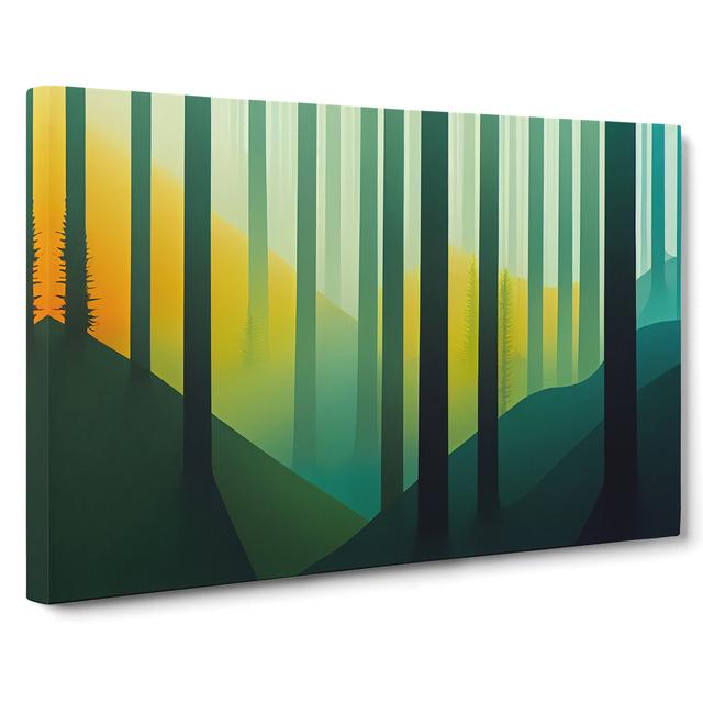 Idyllic Summer Forest Abstract - Wrapped Canvas Painting Alpen Home Size: 40cm H x 60cm W x 3cm D on Productcaster.