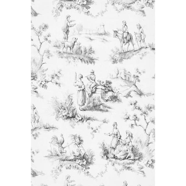 Toile Design in Grey by Baxter Mill Archive - Wrapped Canvas Graphic Art Lily Manor Size: 91cm H x 61cm W on Productcaster.