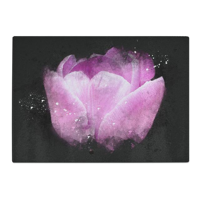 Tempered Glass Lilac Pink Tulip Flower Chopping Board East Urban Home Size: 20 cm x 28.5 cm on Productcaster.