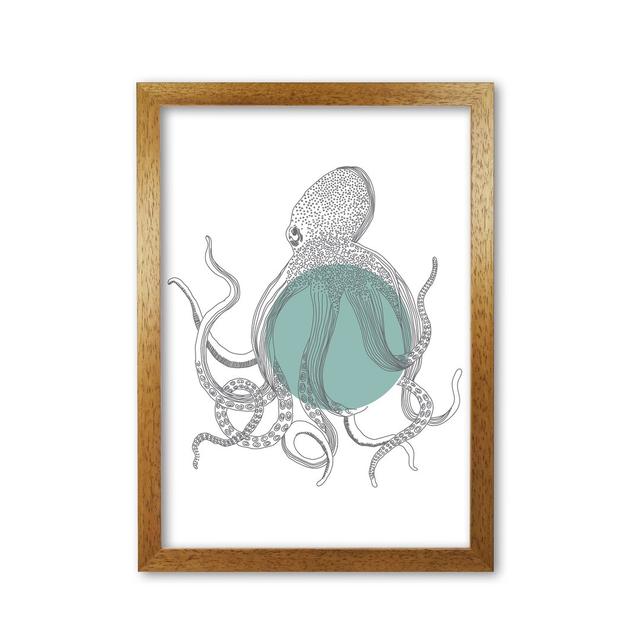 Marine Animals Octopus - Print East Urban Home Format: Honey Oak Frame, Size: 60 cm H x 42 cm W x 5 cm D on Productcaster.