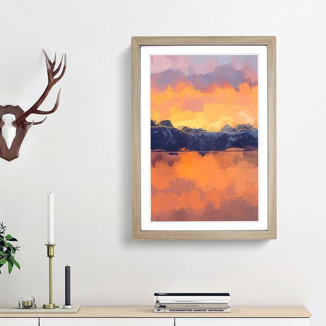 Sunshine over the Mountains in Abstract - Picture Frame Graphic Art Print East Urban Home Frame Option: Oak Framed, Size: 65cm H x 48cm W x 2cm D on Productcaster.