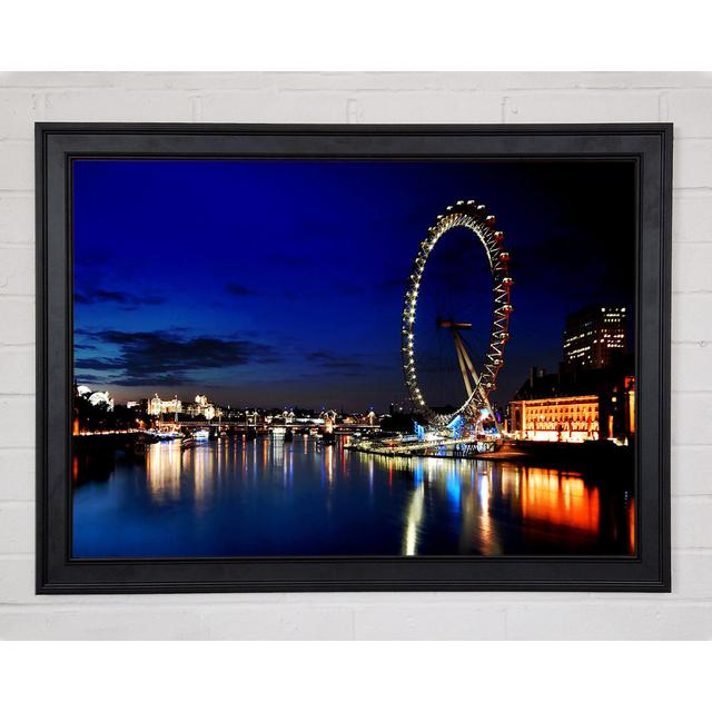 London Eye At Night Framed Print Ebern Designs Size: 42cm H x 59.7cm W on Productcaster.