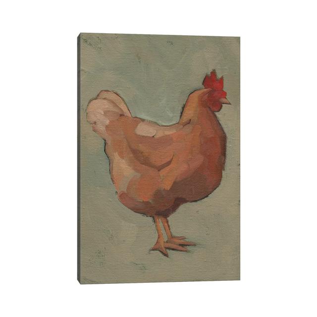 Egg Hen I by Jacob Green - Wrapped Canvas Painting Brambly Cottage Size: 30.48cm H x 20.32cm W x 1.91cm D on Productcaster.