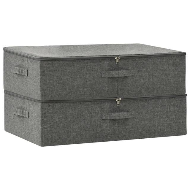 Fabric Box (Set of 2) Ebern Designs Colour: Dark Grey on Productcaster.