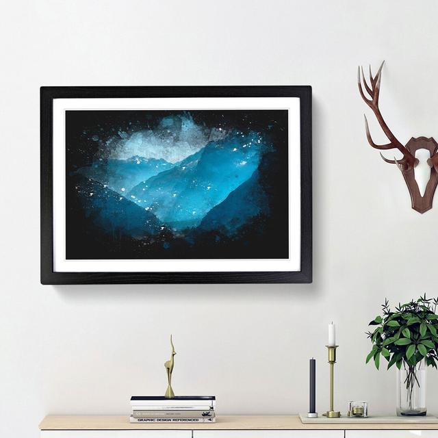 Blue Mountains in Sikkim India - Picture Frame Painting Print East Urban Home Size: 24cm H x 33cm W x 2cm D, Frame Option: Black Framed on Productcaster.