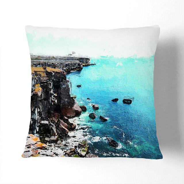 Coastline View Cushion with Filling East Urban Home Backing Colour: White, Size: 55 x 55 cm on Productcaster.