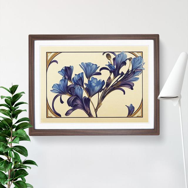 Bluebell Flower Deco - Picture Frame Painting Marlow Home Co. Size: 34cm H x 46cm W x 2cm D, Framed Colour: Walnut Framed on Productcaster.