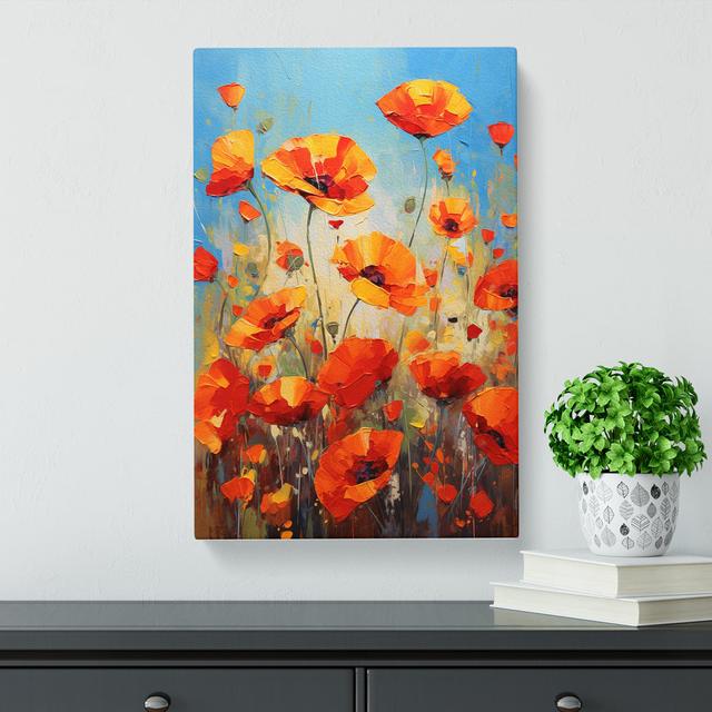 Poppy Field Expressionism - Wrapped Canvas Art Prints Marlow Home Co. Size: 50cm H x 35cm W x 3cm D on Productcaster.