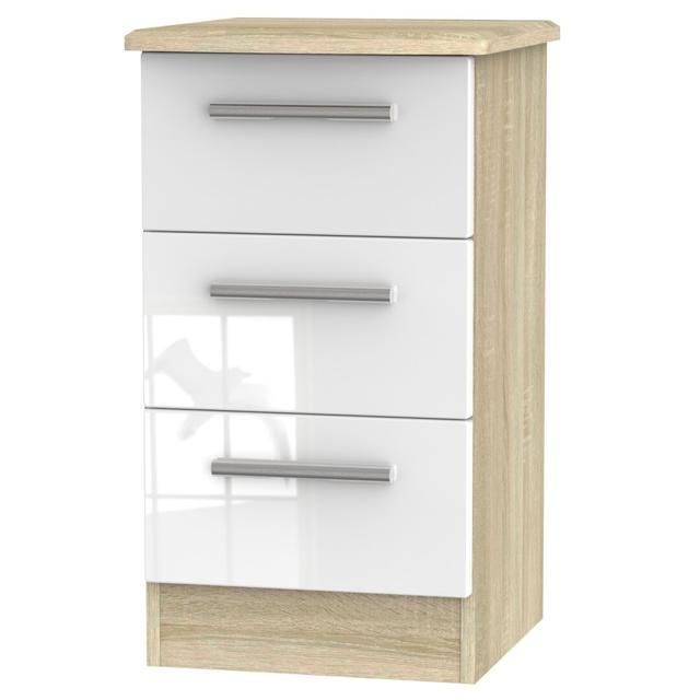 Knightsbridge Fully Assembled Knightsbridge 3 Drawer Bedside Cabinet Rosalind Wheeler on Productcaster.