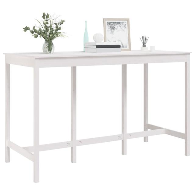 White Bar Table 180X80x110 Cm - Solid Pine Wood - Stylish & Sturdy Design Latitude Run on Productcaster.