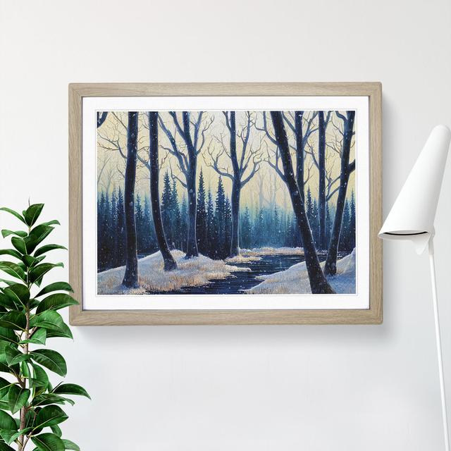 Watercolour Winter Forest Vol.1 - Single Picture Frame Print Alpen Home Size: 46cm H x 64cm W, Format: Oak on Productcaster.