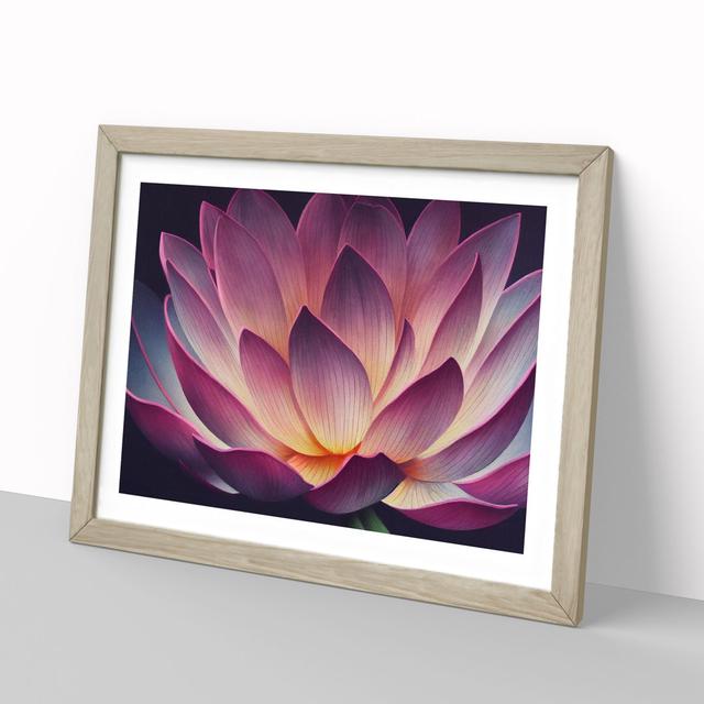 Cool Lotus Flower - Picture Frame Graphic Art Latitude Run Size: 25cm H x 34cm W x 2cm D, Frame Colour: Oak Framed on Productcaster.