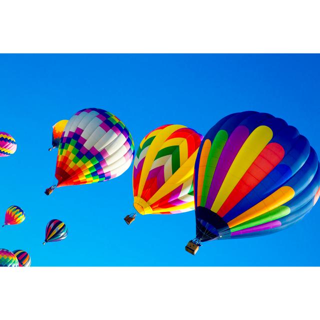 Multi Coloured Hot Air Balloons by JodiJacobson - Wrapped Canvas Print 17 Stories Size: 20cm H x 30cm W x 3.8cm D on Productcaster.