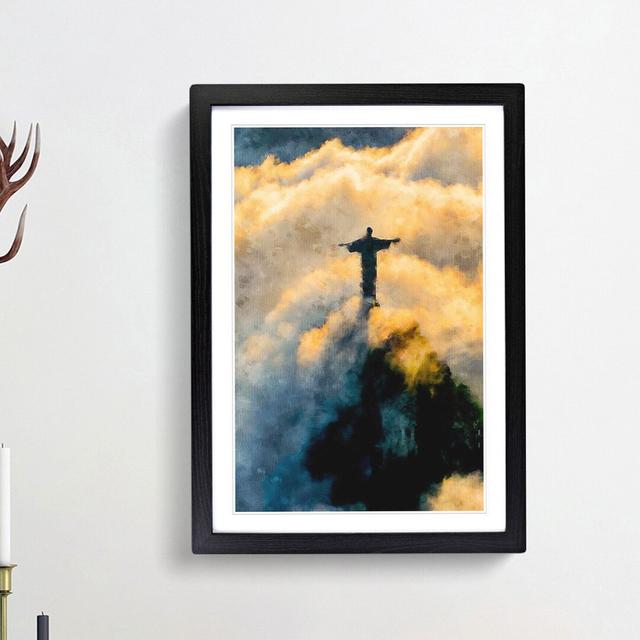 Christ the Redeemer in Brazil - Picture Frame Painting Print East Urban Home Size: 33cm H x 24cm W x 2cm D, Frame Option: Black Framed on Productcaster.