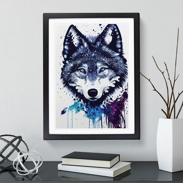 Painted Wolf No.2 - Single Picture Frame Painting Alpen Home Size: 64cm H x 46cm W x 2cm D, Frame Colour: Black Framed on Productcaster.