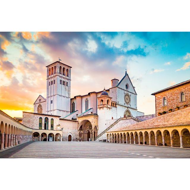 Basilica of St. Francis of Assisi at Sunset, Assisi, Umbria, Italy by Bluejay - Wrapped Canvas Photograph 17 Stories Size: 51cm H x 76cm W on Productcaster.