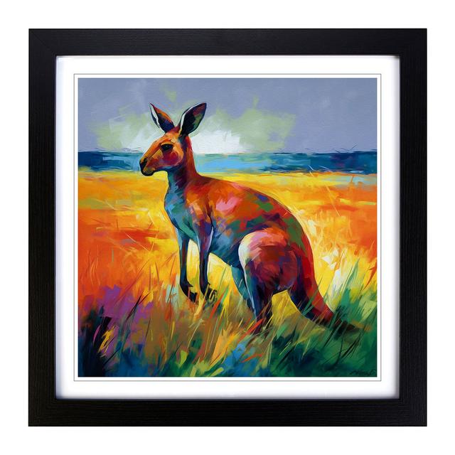 Kangaroo Color Field Painting No.1 - Single Picture Frame Print on Wood Latitude Vive Frame Colour: Black on Productcaster.