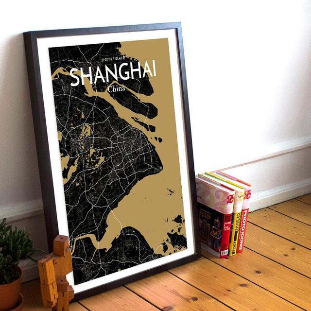 Shanghai - Unframed Graphic Art Print on Paper East Urban Home Colour: Brown/Black, Size: 50.8cm H x 40.6cm W x 0.13cm D on Productcaster.