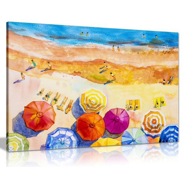 Beach Waterclour Painting Home Canvas Wall Art Picture Print Panther Print Size: 31cm H x 46cm W on Productcaster.