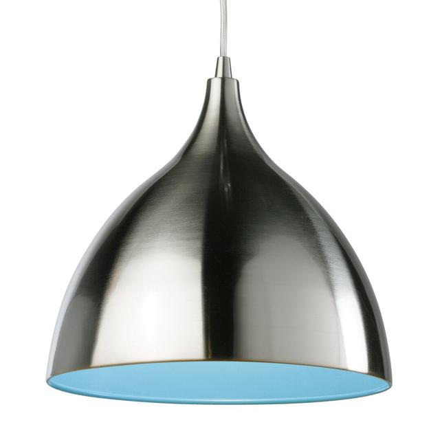 Ridge 1-Light Dome Pendant Rosdorf Park Shade Colour: Blue, Bulb Type: E27 on Productcaster.