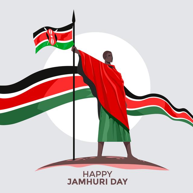 Kenya Independence Day by Kupritz - Wrapped Canvas Graphic Art Marlow Home Co. Size: 122cm H x 122cm W on Productcaster.