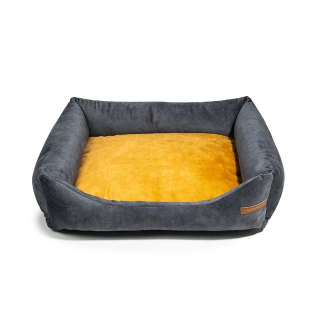 Hundebett Rexproduct Größe: 15 cm H x 65 cm B x 75 cm T, Farbe: Graphitgrau/Gelb on Productcaster.