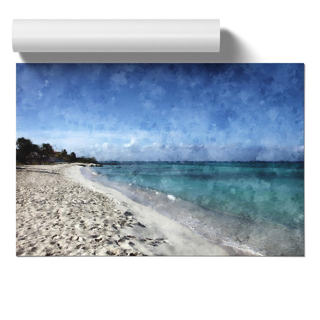 Beach In Aruba - No Frame Painting East Urban Home Size: 30cm H x 42cm W x 0.1cm D on Productcaster.