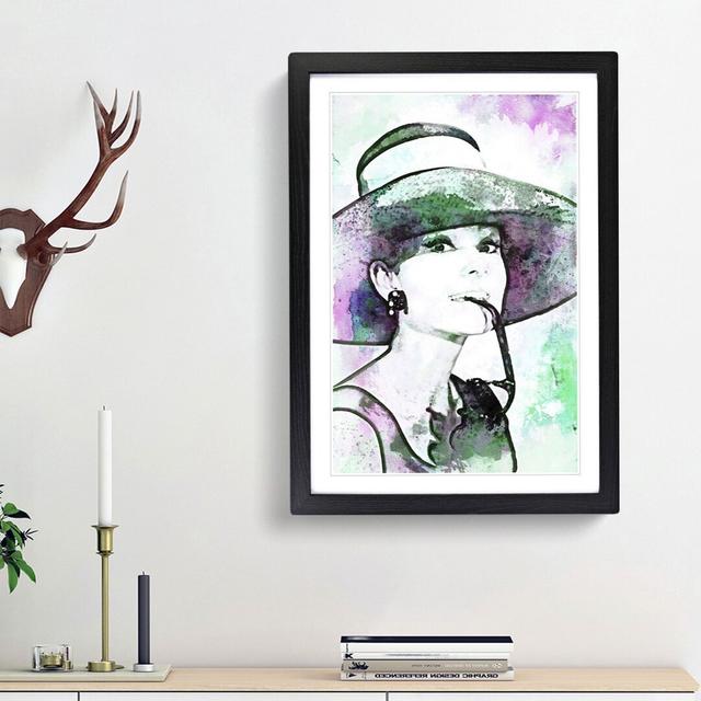 Miss Audrey Hepburn - Picture Frame Painting Print East Urban Home Frame Option: Black Framed, Size: 65cm H x 48cm W x 2cm D on Productcaster.