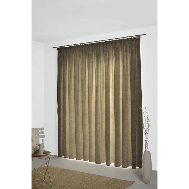 Breedlove Pencil Pleat Room Darkening Curtain Three Posts Colour: Brown, Panel Size: 245cm H x 270cm W on Productcaster.