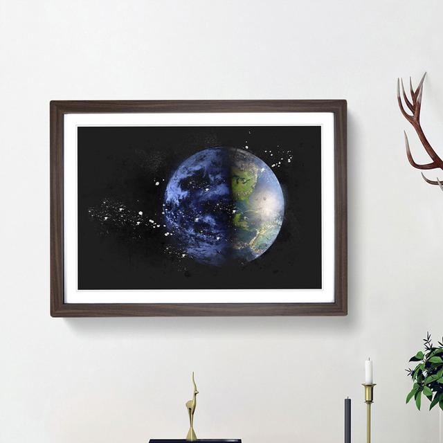 Blue Planet Earth - Picture Frame Painting Print East Urban Home Frame Option: Walnut Framed, Size: 62cm H x 87cm W x 2cm D on Productcaster.