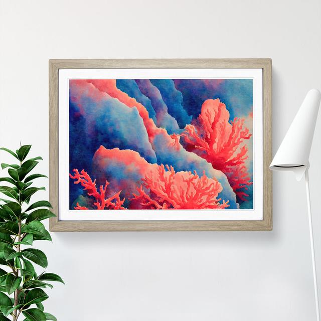 The Coral Reef Vol.6 - Picture Frame Graphic Art House of Hampton Size: 34cm H x 46cm W, Format: Light Grey/Brown on Productcaster.