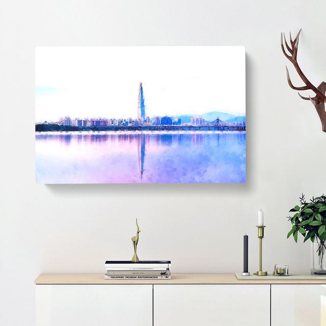 Seoul Skyline in South Korea - Wrapped Canvas Graphic Art Print East Urban Home Size: 35cm H x 50cm W x 3cm D on Productcaster.