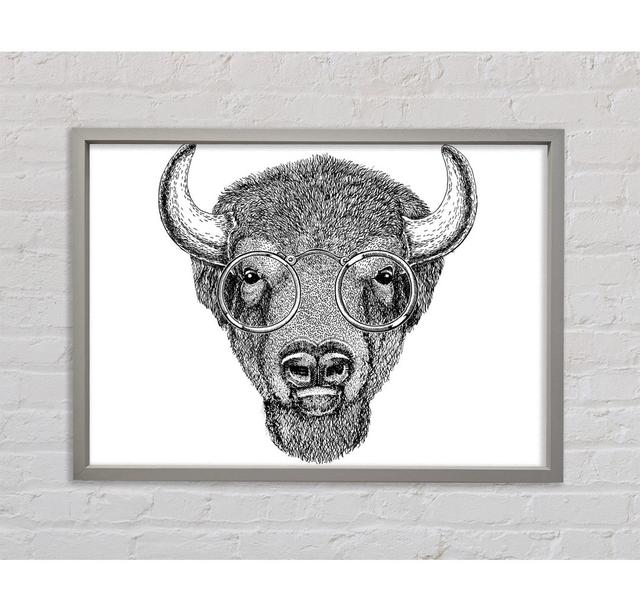 Glasses On A Bison - Single Picture Frame Art Prints on Canvas Bright Star Size: 100.1cm H x 141.4cm W x 3.3cm D on Productcaster.