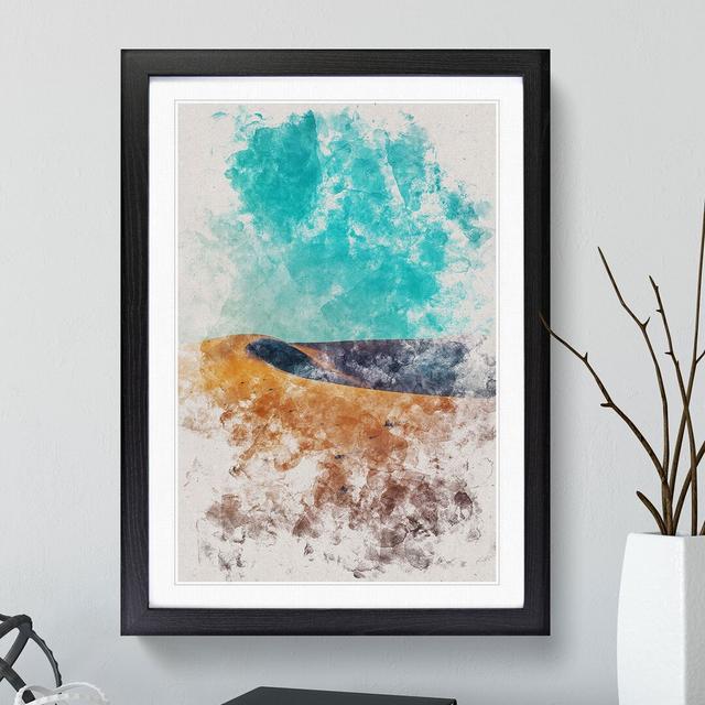 San Dune in The Atacama Desert in Chile Watercolour - Picture Frame Graphic Art East Urban Home Size: 48cm H x 36cm W x 2cm D, Frame Option: Black on Productcaster.