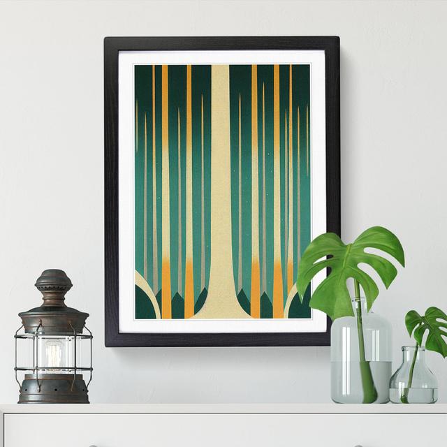 Winter Forest Art Deco Style - Print Metro Lane Frame Option: Black, Size: 34cm H x 25cm W x 2cm D on Productcaster.