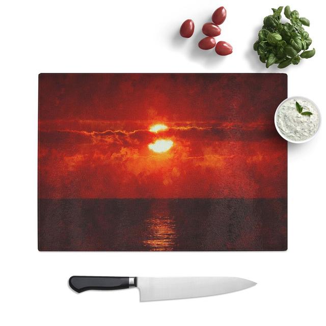 Sunset Painting Chopping Board East Urban Home Size: 0.4cm H x 28.5cm W x 39cm L on Productcaster.