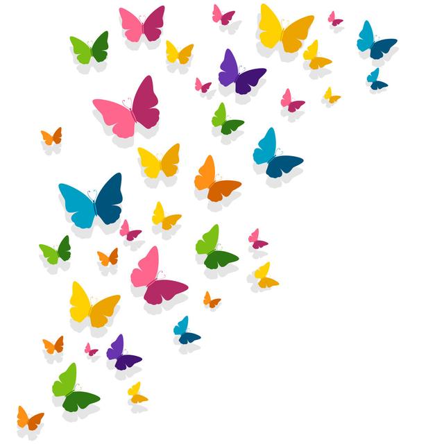 Paper Butterflies by Rkaulitzki - Print Brambly Cottage Size: 20cm H x 20cm W x 1.8cm D on Productcaster.