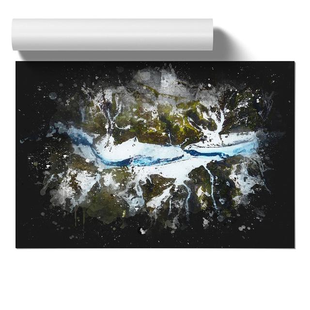 Mountain Ravine in Iceland - Unframed Graphic Art East Urban Home Size: 42cm H x 59cm W x 0.1cm D on Productcaster.