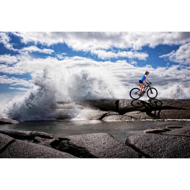 Woman On Mountain Bike by Stevecoleimages - No Frame Art Prints on Canvas Alpen Home Size: 30cm H x 46cm W on Productcaster.