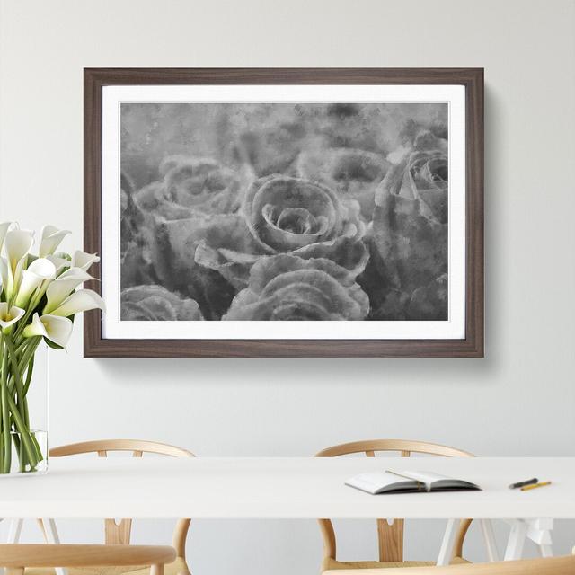 Bunch of Roses - Picture Frame Painting East Urban Home Size: 48cm H x 65cm W x 2cm D, Frame Option: Walnut Framed on Productcaster.