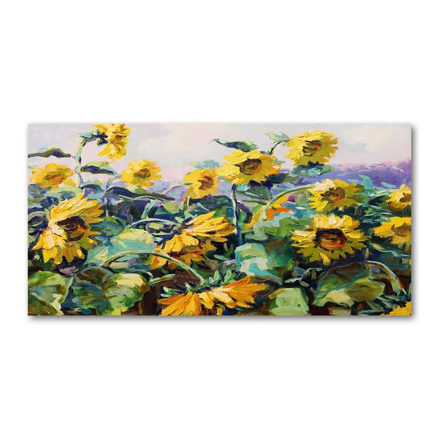 Sonnenblumen - Kunstdrucke auf Leinwand - Wrapped Canvas Sommerallee on Productcaster.